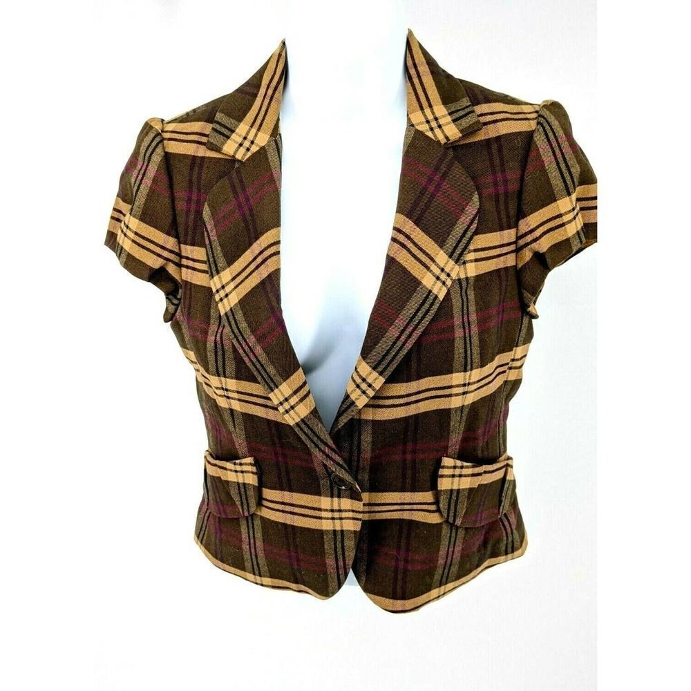 BCBGMAXAZRIA Blazer Jacket Plaid  Academia‎
